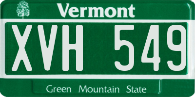 VT license plate XVH549