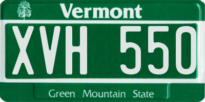 VT license plate XVH550