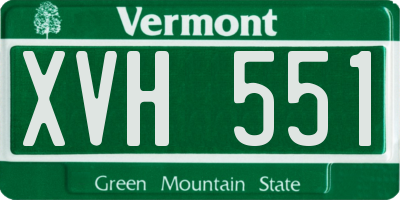 VT license plate XVH551