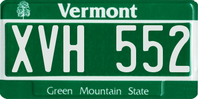 VT license plate XVH552