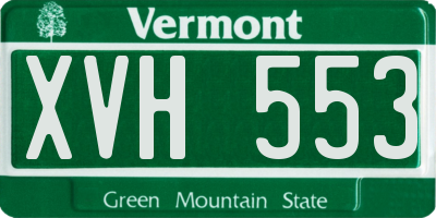 VT license plate XVH553
