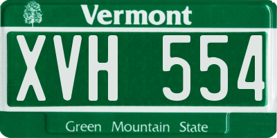 VT license plate XVH554