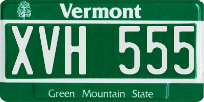 VT license plate XVH555