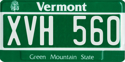 VT license plate XVH560