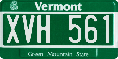 VT license plate XVH561