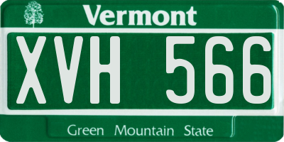 VT license plate XVH566