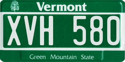 VT license plate XVH580