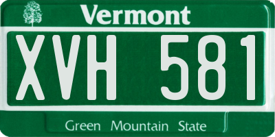 VT license plate XVH581
