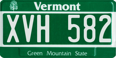 VT license plate XVH582