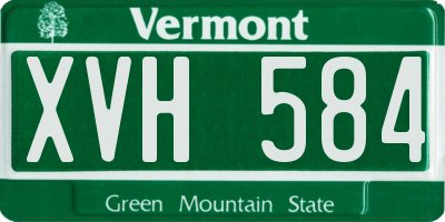 VT license plate XVH584