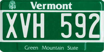 VT license plate XVH592