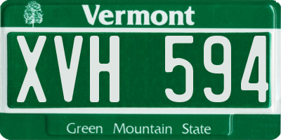 VT license plate XVH594