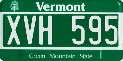 VT license plate XVH595