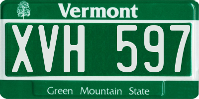 VT license plate XVH597