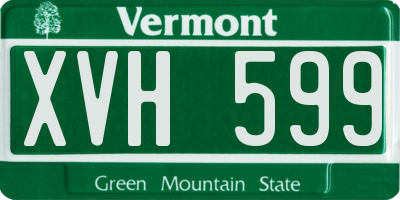 VT license plate XVH599