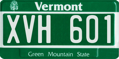 VT license plate XVH601