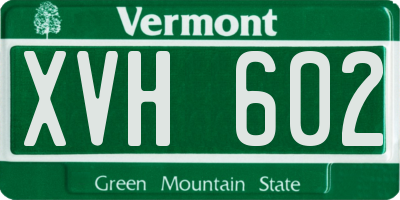 VT license plate XVH602
