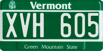 VT license plate XVH605