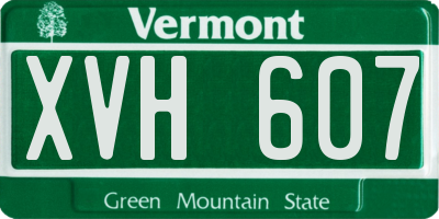 VT license plate XVH607