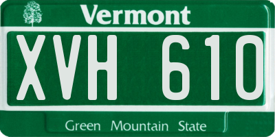 VT license plate XVH610