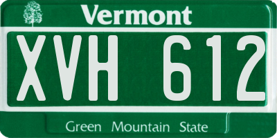 VT license plate XVH612