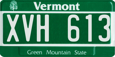 VT license plate XVH613