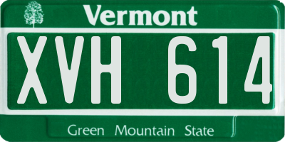 VT license plate XVH614