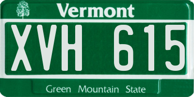 VT license plate XVH615