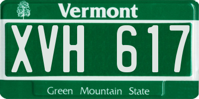 VT license plate XVH617