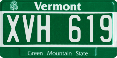 VT license plate XVH619