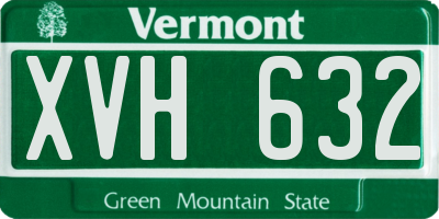 VT license plate XVH632