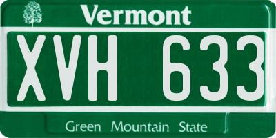 VT license plate XVH633