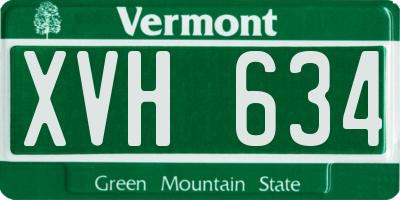 VT license plate XVH634