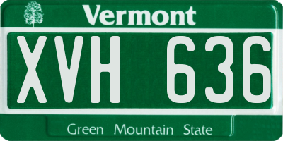VT license plate XVH636