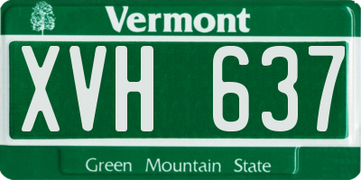 VT license plate XVH637