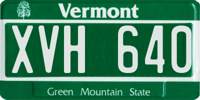 VT license plate XVH640