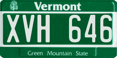 VT license plate XVH646