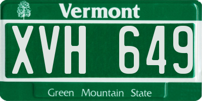 VT license plate XVH649