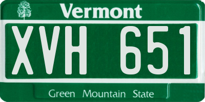 VT license plate XVH651
