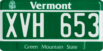 VT license plate XVH653