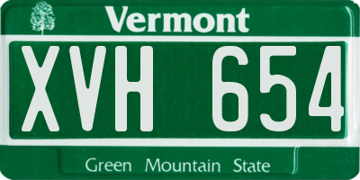 VT license plate XVH654