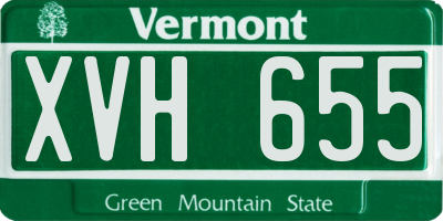 VT license plate XVH655