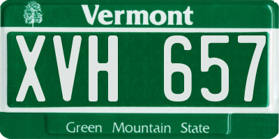 VT license plate XVH657