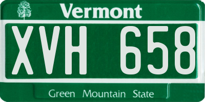 VT license plate XVH658