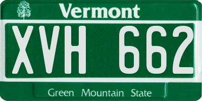 VT license plate XVH662