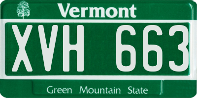 VT license plate XVH663