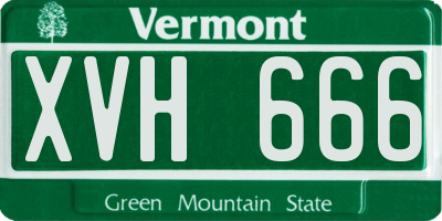 VT license plate XVH666