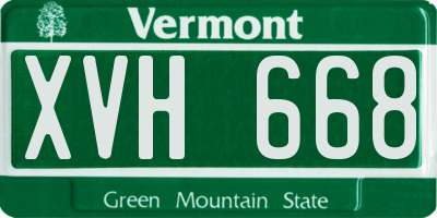 VT license plate XVH668