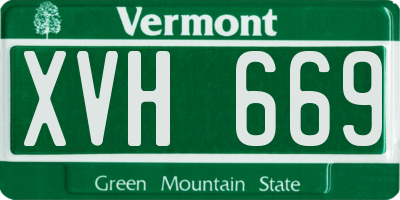 VT license plate XVH669