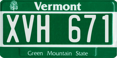 VT license plate XVH671